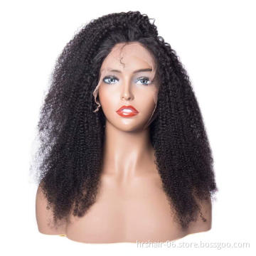 Grade 9a raw kinky curly lace front wig brazilian Virgin human hair cuticle aligned hair extensions.